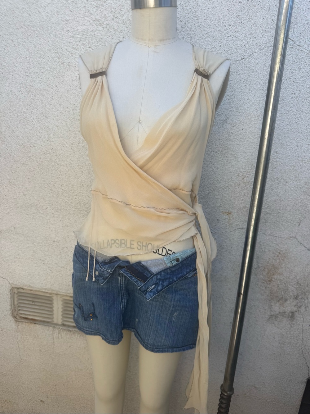 Silk Y2k Wrap Tank Top - Sleeveless V-Neck